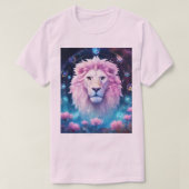 Roze Leeuw Vreedzame Leeuw T-shirt (Design voorkant)