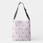 Roze Leeuw Zebra Giraffe Dierentuin Dieren Baby Crossbody Tas (Achterkant)