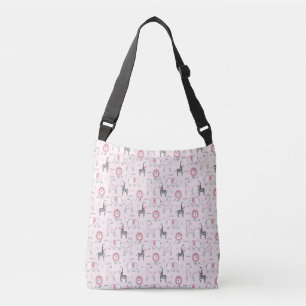 Roze Leeuw Zebra Giraffe Dierentuin Dieren Baby Crossbody Tas