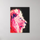 Roze Leeuwen Majesteit op Zwarte Canvas Afdruk (Voorkant)