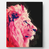 Roze Leeuwen Majesteit op Zwarte Canvas Fotoplaat (Voorkant)
