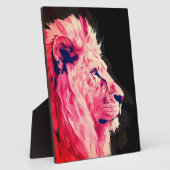 Roze Leeuwen Majesteit op Zwarte Canvas Fotoplaat (Zijkant)