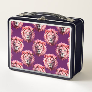 Roze Leeuwenkop Dierpatroonontwerp Paars