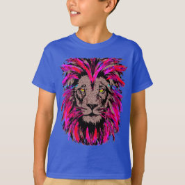 Roze leeuwenkop - Lion gezichtsveld Portret tekeni T-shirt