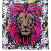 Roze leeuwenkuip, schotelgordijn douchegordijn (Voorkant)