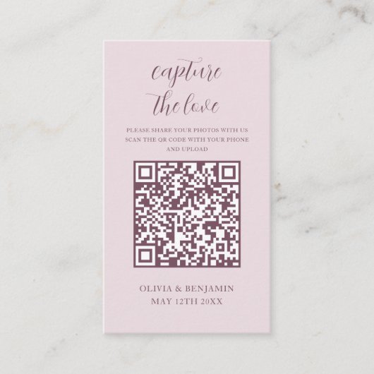 Roze | Leg de Love QR-code vast Informatiekaartje (Voorkant)