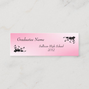 Roze legante profielkaart mini visitekaartje