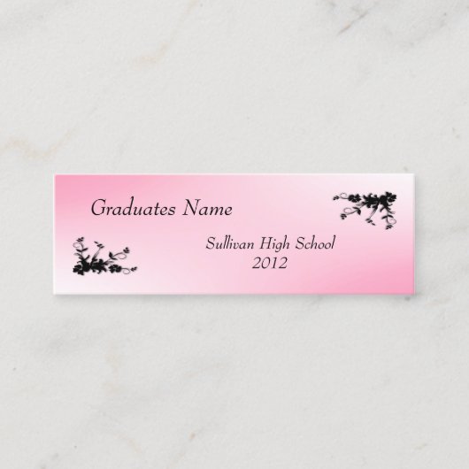 Roze legante profielkaart mini visitekaartje (Voorkant)