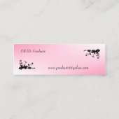 Roze legante profielkaart mini visitekaartje (Achterkant)