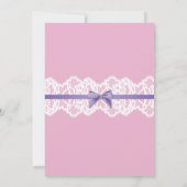 Roze legendarschotel Bridal Paars corset nodigt ui Kaart (Achterkant)