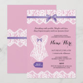 Roze legendarschotel Bridal Paars corset nodigt ui Kaart (Voorkant / Achterkant)