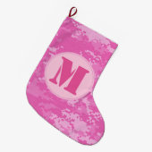 Roze LEGER ACU Camo Camouflag Kerstmis Kous Grote Kerstsok (Voorkant (Hangend))