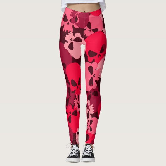 Roze Leger Camouflage Patroon Allover Leggins Leggings (Voorkant)