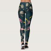 Roze Leggings en bloemen (Achterkant)