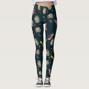 Roze Leggings en bloemen