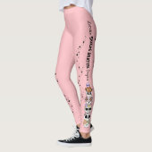 Roze Leggings Halloween Schattig Goth Schedels (Links)