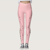 Roze Leggings Halloween Schattig Goth Schedels (Voorkant)