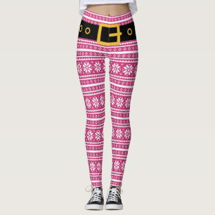 Roze leggings met gordel voor kerstfeest