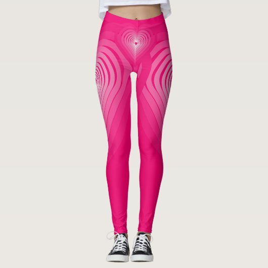 Roze Leggings met harten (Voorkant)