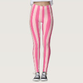 Roze Leggings met strippen (Voorkant)
