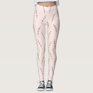 Roze Leggings voor bladafdrukken in dames