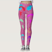 Roze Leggings voor kleurrijke pixels (Voorkant)