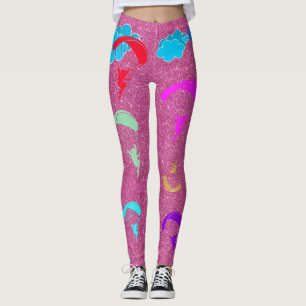 Roze Leggings voor kleurrijke pixels