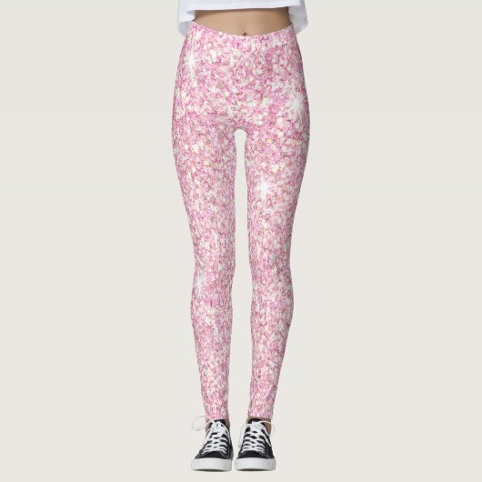 Roze Leggings voor mousserende glitter (Voorkant)