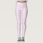 Roze Leggings Vrouwen, sterren, Paarse harten Wit (Voorkant)