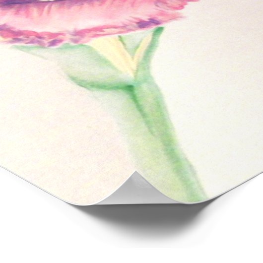 Roze lelie acrylschildering poster (Hoek)