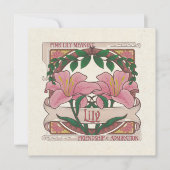 Roze Lelie-Bloem Betekenis Vriendschap -Style Kaart (Voorkant)