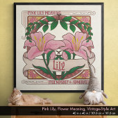 Roze Lelie - Bloem betekent -stijl Poster