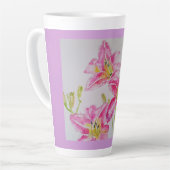 Roze Lelie Bloem Bloemen Lilium Waterverf Art Mok (Linkerhoek)