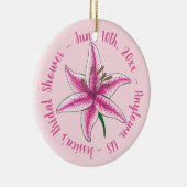 Roze Lelie Bloem Bloemig Bruilofts Bruidsfeest Keramisch Ornament (Rechts)