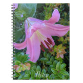 Roze lelie bloem bloesem notitieboek (Voorkant)