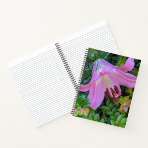 Roze lelie bloem bloesem notitieboek