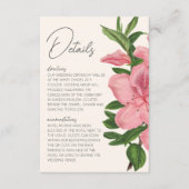 Roze lelie bloem moderne QR-code trouwdetails Informatiekaartje (Voorkant)
