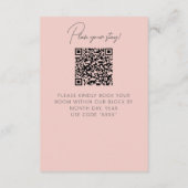 Roze lelie bloem moderne QR-code trouwdetails Informatiekaartje (Achterkant)