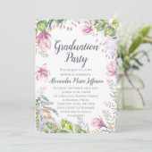 Roze lelie bloem waterverf bloemengirldiploma-uitr kaart (Staand voorkant)