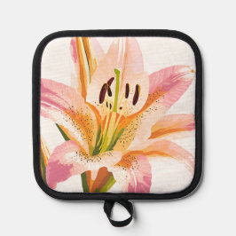 Roze Lelie Bloem | Waterverf Bloemschildering Pannenlap