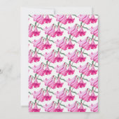 Roze lelie bloem waterverf kunst bruiloft kaart (Achterkant)