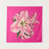Roze lelie bloemboeket wandkleed (Voorkant (horizontaal))