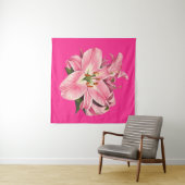 Roze lelie bloemboeket wandkleed (In Situ (horizontaal))