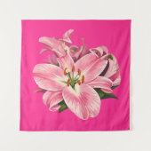 Roze lelie bloemboeket wandkleed (Voorkant)