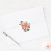 Roze Lelie Bloemen Sticker / Seal (Envelop)