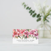 Roze lelie bloemen visitekaartjes (Staand voorkant)