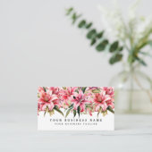 Roze Lelie Bloemen Visitekaartjes (Staand voorkant)