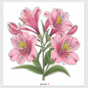 Roze Lelie Boeket Sticker