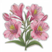 Roze Lelie Boeket Sticker (Voorkant)