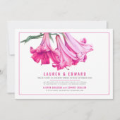 Roze lelie botanische kunst aangepaste foto bruilo kaart (Voorkant)